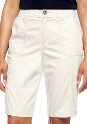 Kim Rogers&reg; Petite Basic Bermuda Short with Elastic Cinched Waistband