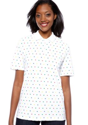 Kim Rogers Short Sleeve Dot Print Polo