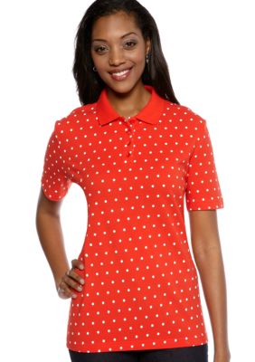Kim Rogers Short Sleeve Polka Dot Polo
