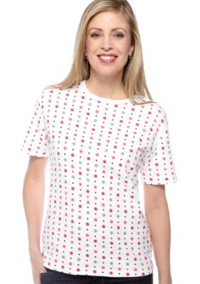 Kim Rogers Short Sleeve Interlock Crew Neck Hot Spot Printed Tee