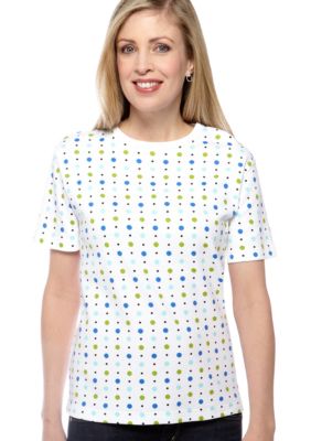 Kim Rogers Short Sleeve Interlock Crew Neck Hot Spot Printed Tee