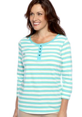 Kim Rogers Stripe Henley Top