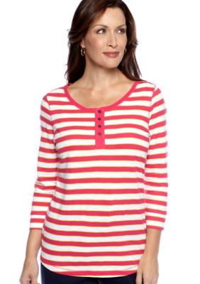 Kim Rogers Stripe Henley Top