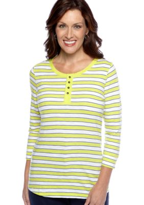 Kim Rogers Stripe Henley Top