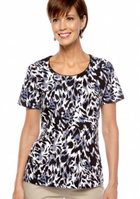 Kim Rogers&reg; Scoopneck Animal Print Tee