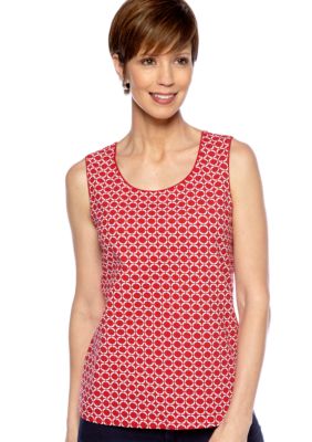 Kim Rogers Scoop Neck Bulls-Eye Print Tank