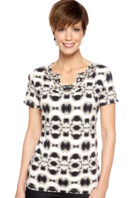 Kim Rogers Embellished Tie Dye Top