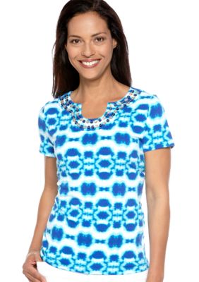 Kim Rogers Embellished Tie Dye Top