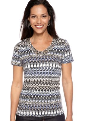 Kim Rogers Embellished Knit Top