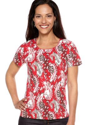 Kim Rogers Scoop Neck Paisley Tee