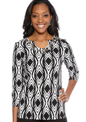Kim Rogers Embellished Neck Top