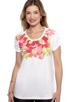 Kim Rogers Short Sleeve Peasant Top