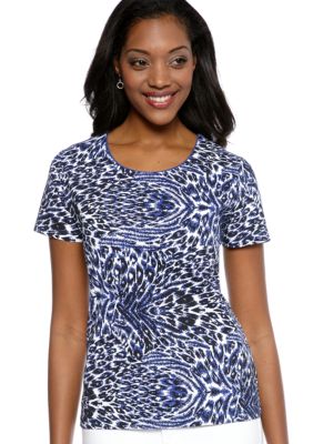 Kim Rogers&reg; Scoop Neck Animal Print Tee