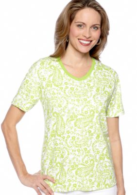 Kim Rogers V- Neck Paisley Top