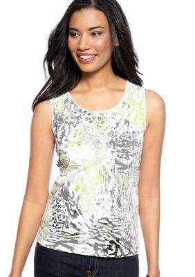 Kim Rogers Sleeveless Jewel Neck Tank