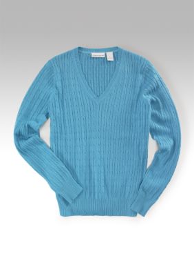 Kim Rogers&reg; Cable V-Neck Sweater