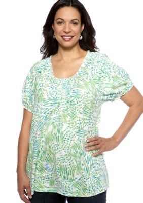 Kim Rogers Plus Size Peasant Catfight Knit Top