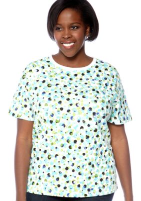 Kim Rogers&reg; Plus Size Short Sleeve Printed Knit Tee