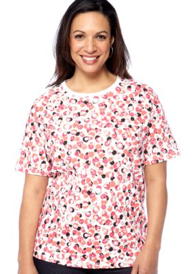 Kim Rogers Plus Size Short Sleeve Printed Knit Tee