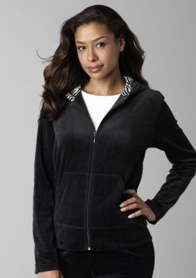 Kim Rogers&reg; Velour Jacket with Satin Lined Hood