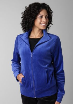 Kim Rogers&reg; Mockneck Birdseye Velour Jacket