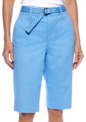 Kim Rogers Tab Button Belted Bermuda