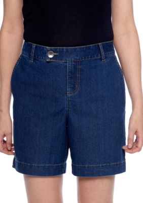 Kim Rogers Denim Tab Button Short