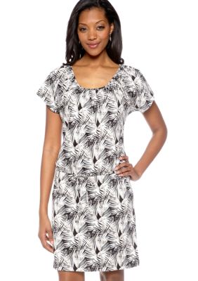 Kim Rogers Tahitian Palm Dolman Sleeve Dress