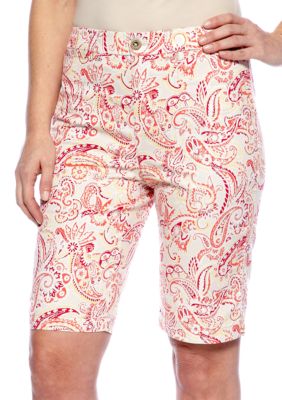 Kim Rogers Slim and Trim Paisley Print Bermuda