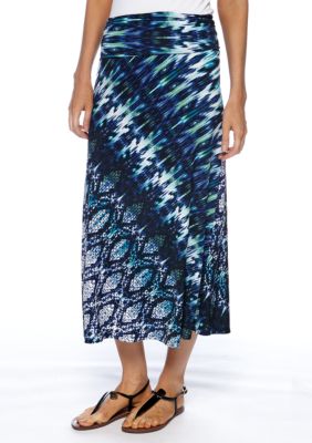 Sunny Leigh Printed Fold Over Maxi Skirt