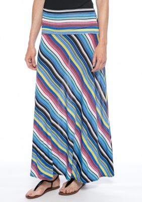 Sunny Leigh Modern Stripe Printed Maxi Skirt