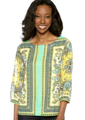 Sunny Leigh Scarf Print Blouse