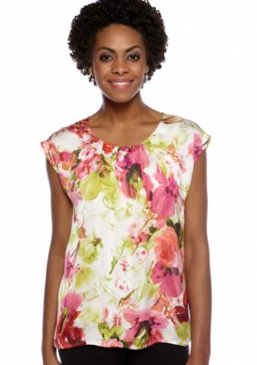 Sunny Leigh Floral Zip Back Blouse