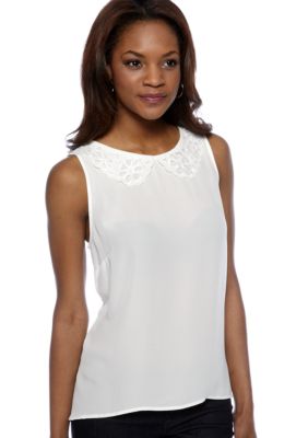 Sunny Leigh Cutout Woven Tank