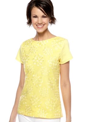 Sunny Leigh Embroidered Flower Knit
