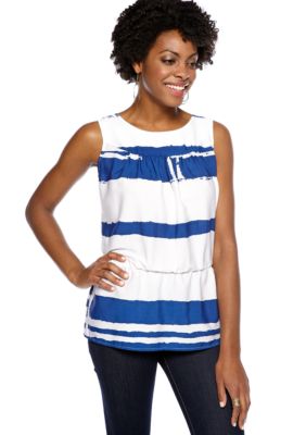 Sunny Leigh Sleeveless Striped Blouse
