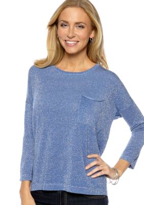 Sunny Leigh Pocket Lurex Pullover Sweater
