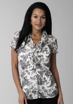 Sunny Leigh Printed Ruffle Top