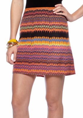 Kensie Zig Zag Elastic Waist Skirt