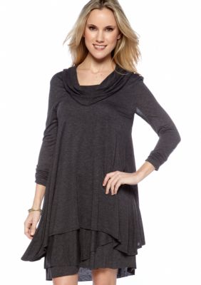 Kensie Cowl Neck Knit Dress