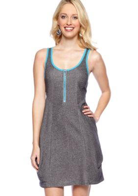 Kensie Draped Pocket French Terry Knit Dress