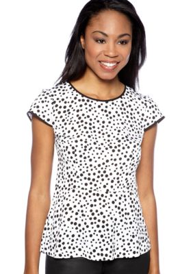 Kensie Double Dot Peplum Blouse