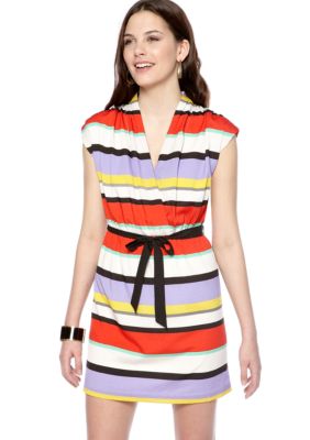 Kensie Stripe Wrap Dress