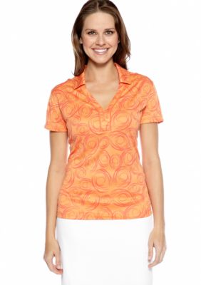 Pro Tour V-Neck Swirl Print Polo