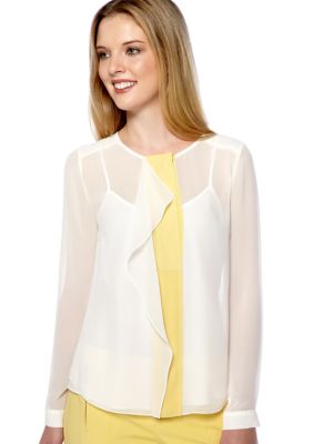DKNYC Color Block Cascade Blouse