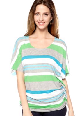 New Directions&reg; Weekend Stripe Dolman Flutter Sleeve Top
