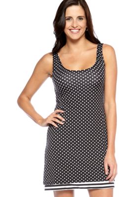 New Directions Dots and Stripes Knit Tank Dress