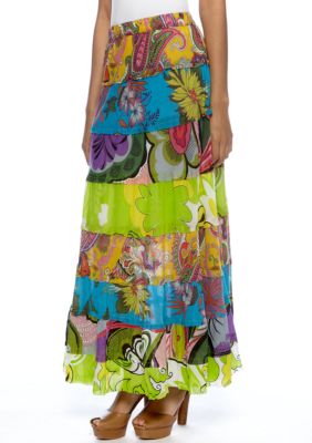 New Directions Print Voile Skirt