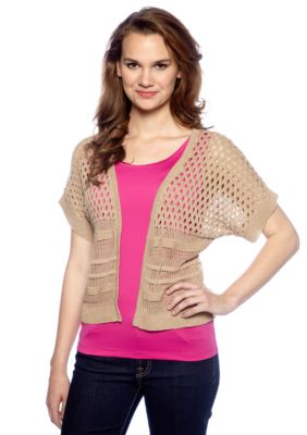 New Directions Open Front Shrug Sweater