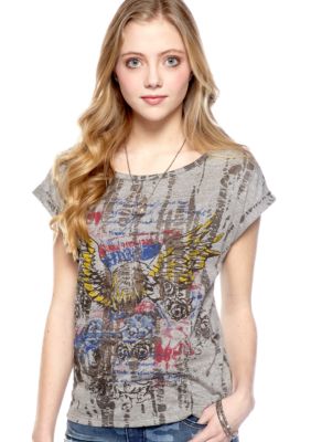 Eyeshadow Crop Eagle Graphic Tee